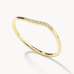 Fashion Diamond Fine Wave Stacker Ring in 10k Gold Best Selling Gifts | Under $300