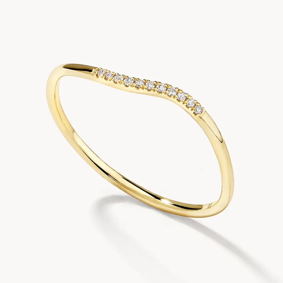 Fashion Diamond Fine Wave Stacker Ring in 10k Gold Best Selling Gifts | Under $300