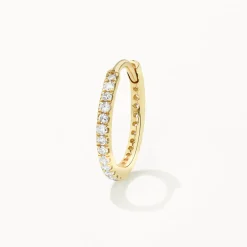 Online Diamond Helix Huggie Single Earring in 10k Gold Gifts For Him | Bridal Gifts