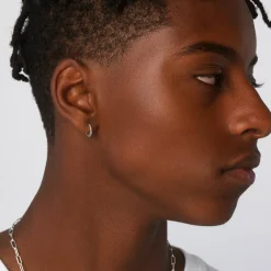 Online Diamond Helix Huggie Single Earring in Silver Gifts For Him | Bridal Gifts
