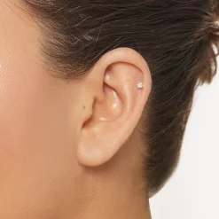 Clearance Diamond Helix Single Stud Earring in Silver Best Selling Gifts | Gifts For Him