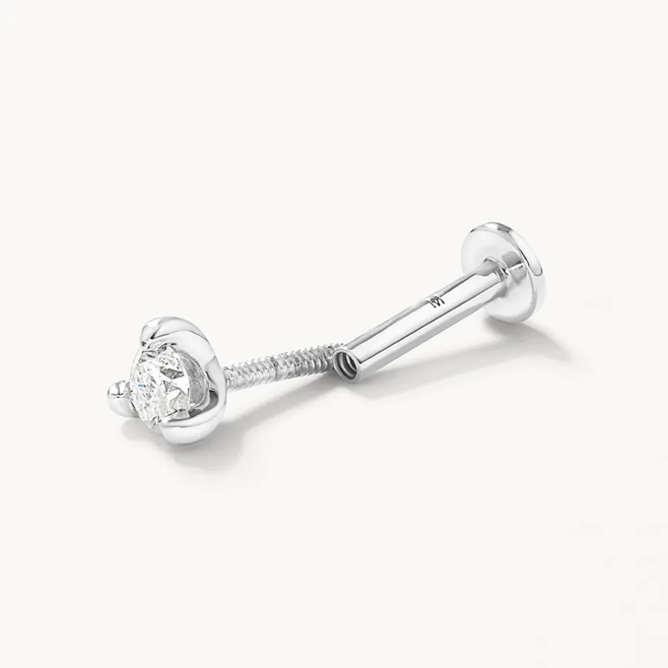 Clearance Diamond Helix Single Stud Earring in Silver Best Selling Gifts | Gifts For Him