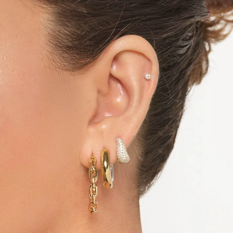 Online Diamond Helix Single Stud Earring in 10k Gold Best Selling Gifts | Gifts For Him