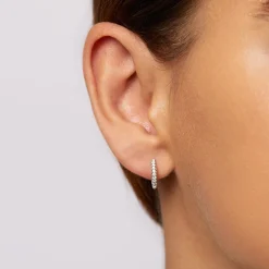 Fashion Diamond Huggie Earrings in Silver Best Selling Gifts | Gifts For Her
