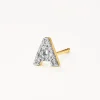 Fashion Diamond Letter A Single Stud Earring in 10k Gold Best Selling Gifts | Gifts For Her