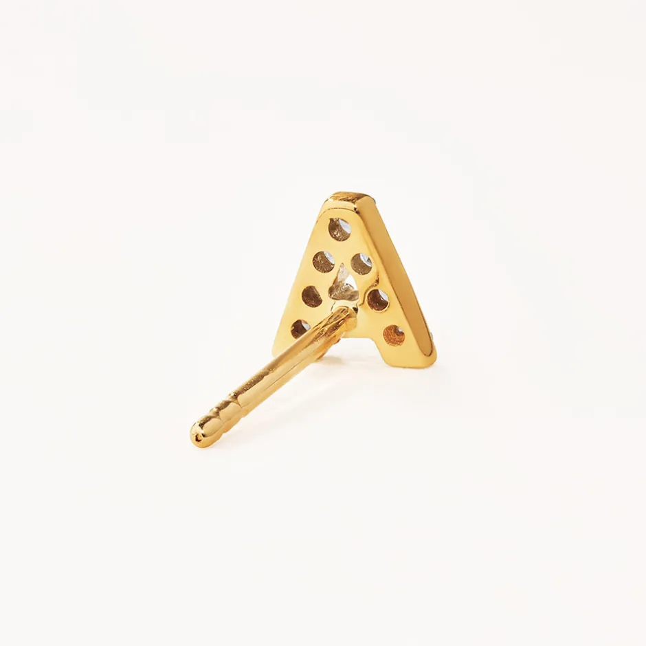Fashion Diamond Letter A Single Stud Earring in 10k Gold Best Selling Gifts | Gifts For Her