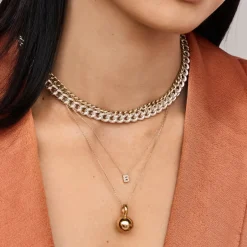 Hot Diamond Letter B Necklace in 10k Gold Gifts For Her | Bridal Gifts