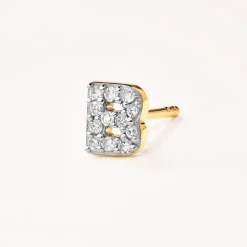 Outlet Diamond Letter B Single Stud Earring in 10k Gold Bridal Gifts | Best Friend Gifts