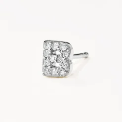 New Diamond Letter B Single Stud Earring in Silver Bridal Gifts | Best Friend Gifts