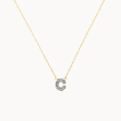 Fashion Diamond Letter C Necklace in 10k Gold Bridal Gifts | Letter Jewellery
