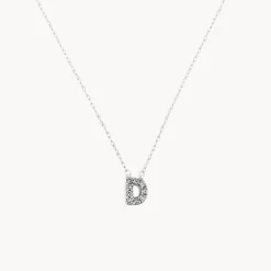 Sale Diamond Letter D Necklace in Silver Bridal Gifts | Letter Jewellery
