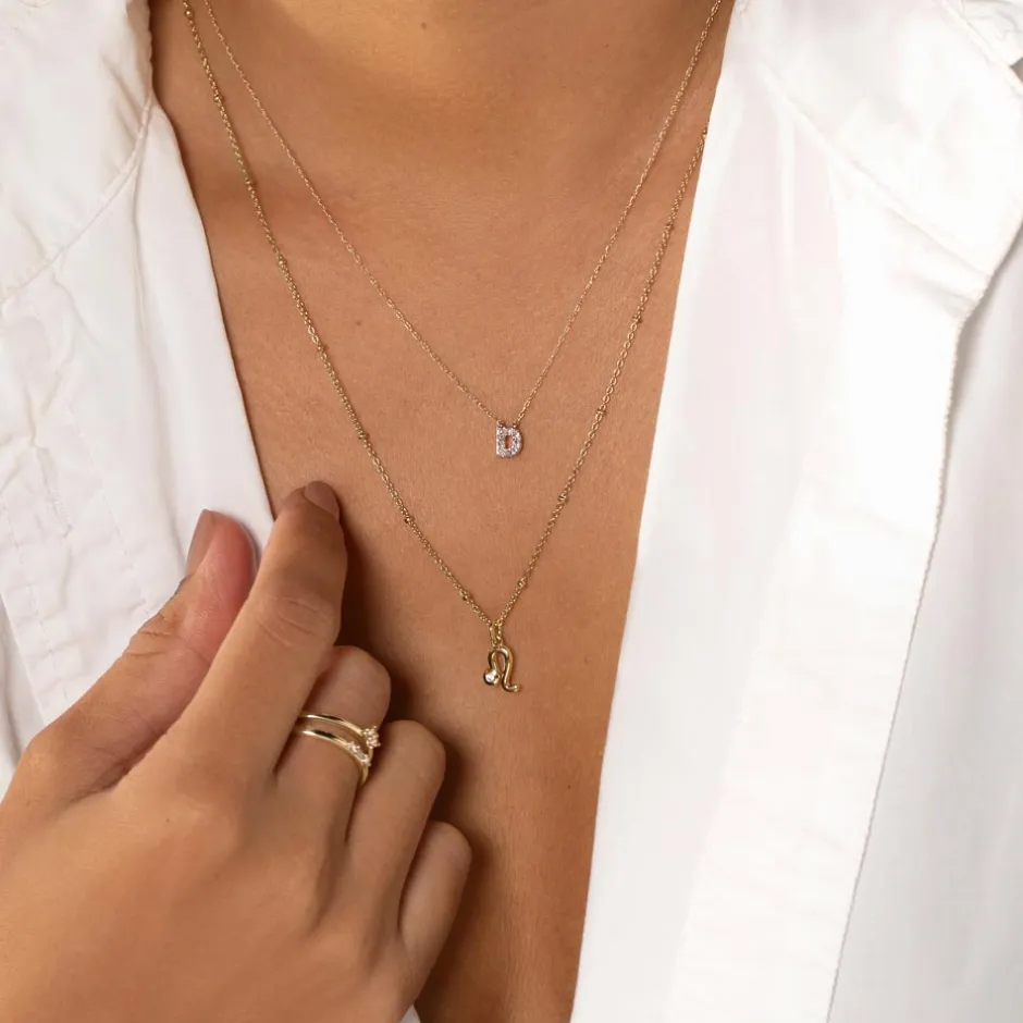 New Diamond Letter D Necklace in 10k Gold Bridal Gifts | Letter Jewellery