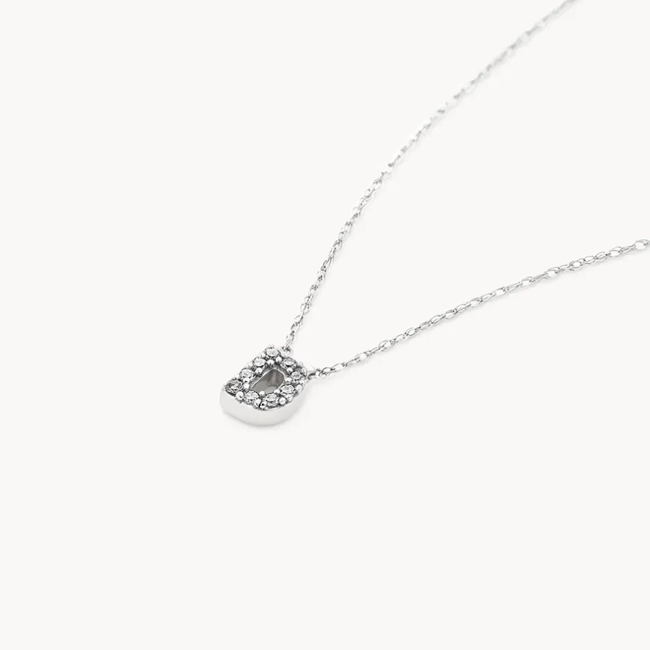 Sale Diamond Letter D Necklace in Silver Bridal Gifts | Letter Jewellery