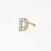 Fashion Diamond Letter D Single Stud Earring in 10k Gold Bridal Gifts | Letter Jewellery
