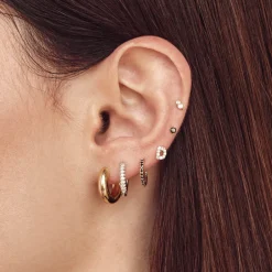 Fashion Diamond Letter D Single Stud Earring in 10k Gold Bridal Gifts | Letter Jewellery