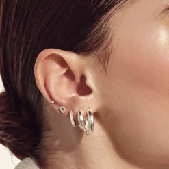 Sale Diamond Letter D Single Stud Earring in Silver Bridal Gifts | Letter Jewellery