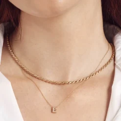 Best Diamond Letter E Necklace in 10k Gold Bridal Gifts | Letter Jewellery