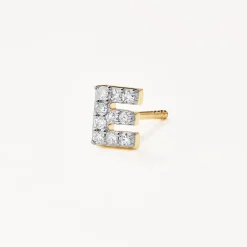 Sale Diamond Letter E Single Stud Earring in 10k Gold Bridal Gifts | Letter Jewellery