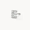 Fashion Diamond Letter E Single Stud Earring in Silver Bridal Gifts | Letter Jewellery