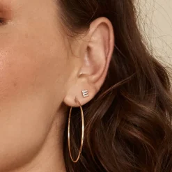 Sale Diamond Letter E Single Stud Earring in 10k Gold Bridal Gifts | Letter Jewellery