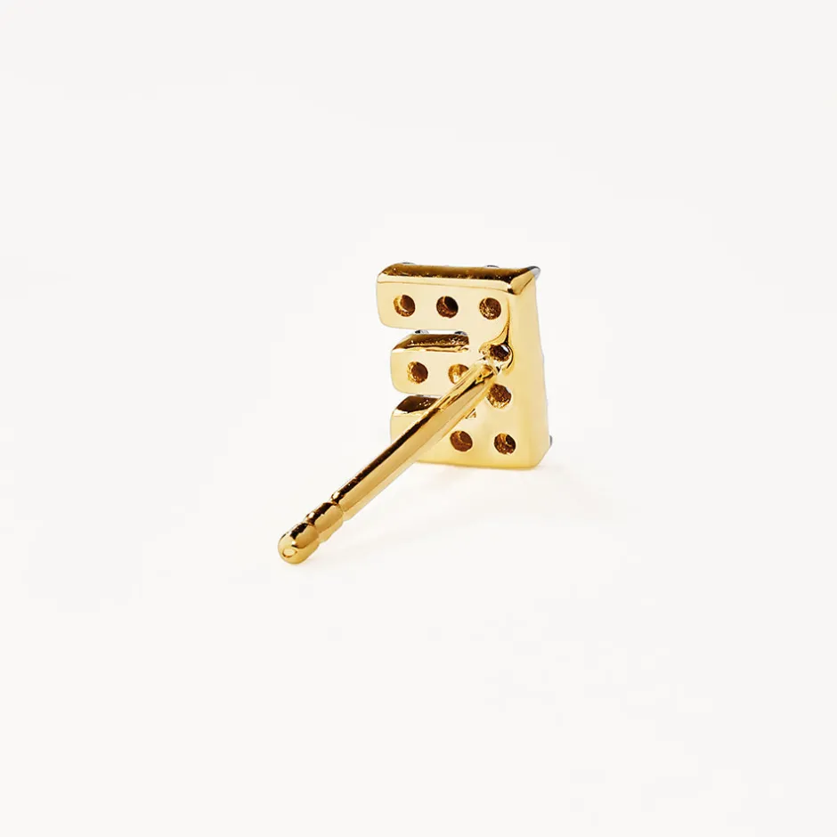 Sale Diamond Letter E Single Stud Earring in 10k Gold Bridal Gifts | Letter Jewellery