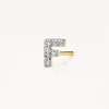 Hot Diamond Letter F Single Stud Earring in 10k Gold Bridal Gifts | Letter Jewellery