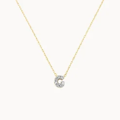 Hot Diamond Letter G Necklace in 10k Gold Bridal Gifts | Letter Jewellery
