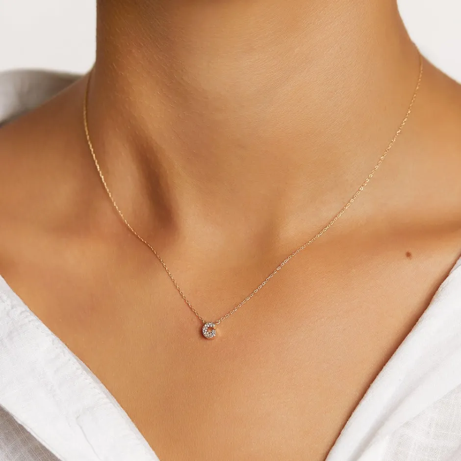 Hot Diamond Letter G Necklace in 10k Gold Bridal Gifts | Letter Jewellery