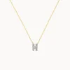 Sale Diamond Letter H Necklace in 10k Gold Letter Jewellery | Natural Diamonds