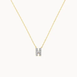 Sale Diamond Letter H Necklace in 10k Gold Letter Jewellery | Natural Diamonds