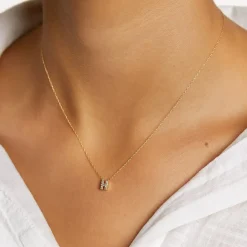 Sale Diamond Letter H Necklace in 10k Gold Letter Jewellery | Natural Diamonds