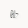 New Diamond Letter H Single Stud Earring in Silver Letter Jewellery | Natural Diamonds