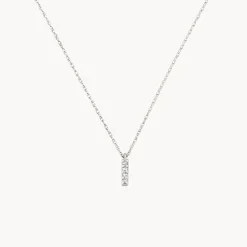 Best Diamond Letter I Necklace in Silver Letter Jewellery | Natural Diamonds