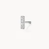 Fashion Diamond Letter I Single Stud Earring in Silver Letter Jewellery | Natural Diamonds