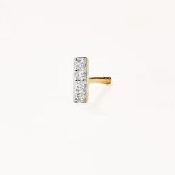Online Diamond Letter I Single Stud Earring in 10k Gold Letter Jewellery | Natural Diamonds