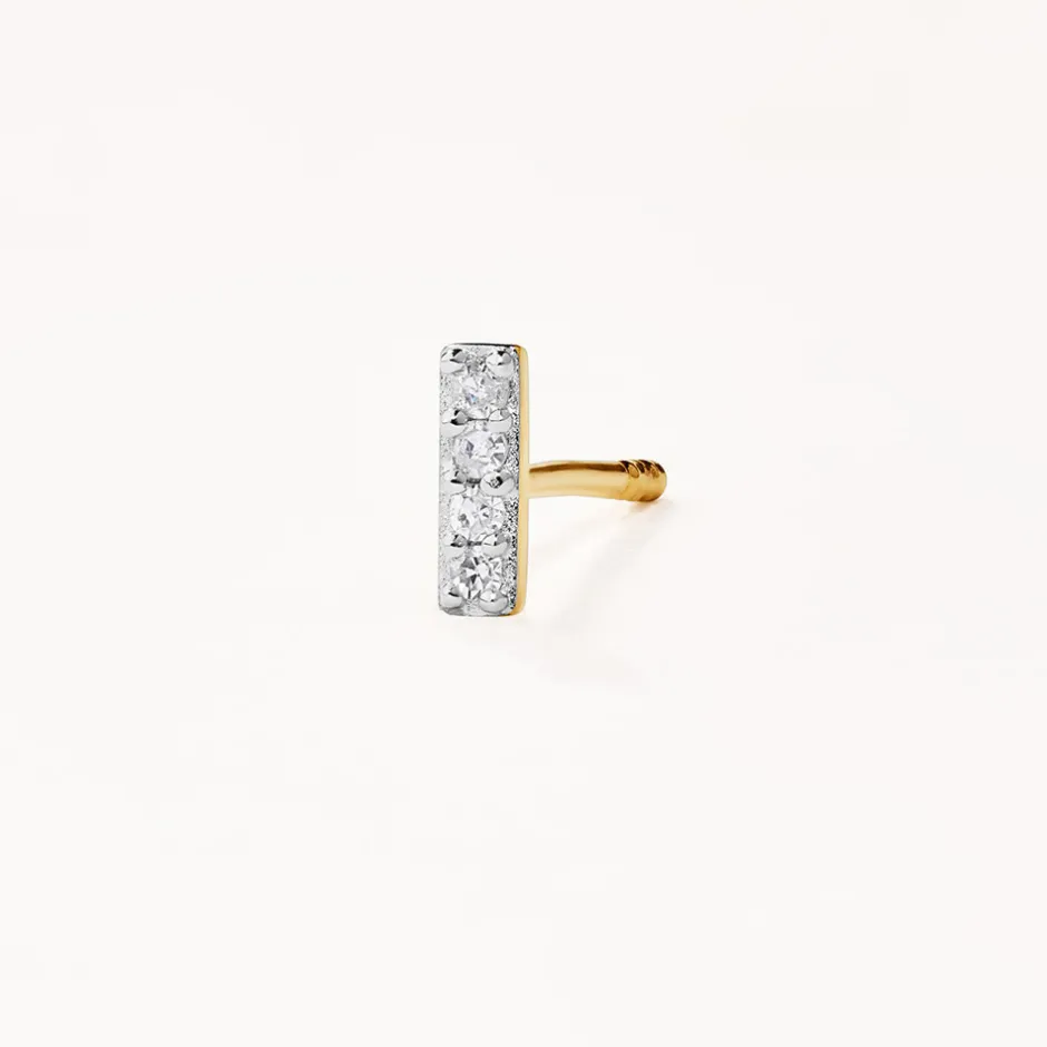 Online Diamond Letter I Single Stud Earring in 10k Gold Letter Jewellery | Natural Diamonds