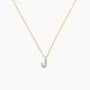 Hot Diamond Letter J Necklace in 10k Gold Letter Jewellery | Natural Diamonds