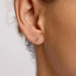 Clearance Diamond Letter J Single Stud Earring in Silver Letter Jewellery | Natural Diamonds