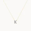 New Diamond Letter K Necklace in 10k Gold Letter Jewellery | Natural Diamonds