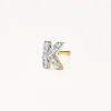 New Diamond Letter K Single Stud Earring in 10k Gold Letter Jewellery | Natural Diamonds