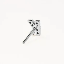 New Diamond Letter K Single Stud Earring in Silver Letter Jewellery | Natural Diamonds