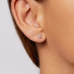 New Diamond Letter K Single Stud Earring in 10k Gold Letter Jewellery | Natural Diamonds