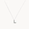 Clearance Diamond Letter L Necklace in Silver Best Friend Gifts | Letter Jewellery