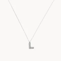 Clearance Diamond Letter L Necklace in Silver Best Friend Gifts | Letter Jewellery