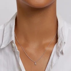 Clearance Diamond Letter L Necklace in Silver Best Friend Gifts | Letter Jewellery