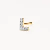 Online Diamond Letter L Single Stud Earring in 10k Gold Letter Jewellery | Natural Diamonds