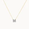 Online Diamond Letter M Necklace in 10k Gold Best Friend Gifts | Letter Jewellery