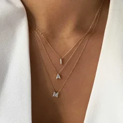 Online Diamond Letter M Necklace in 10k Gold Best Friend Gifts | Letter Jewellery