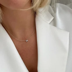 Best Diamond Letter M Necklace in Silver Best Friend Gifts | Letter Jewellery