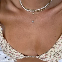 Online Diamond Letter M Necklace in 10k Gold Best Friend Gifts | Letter Jewellery